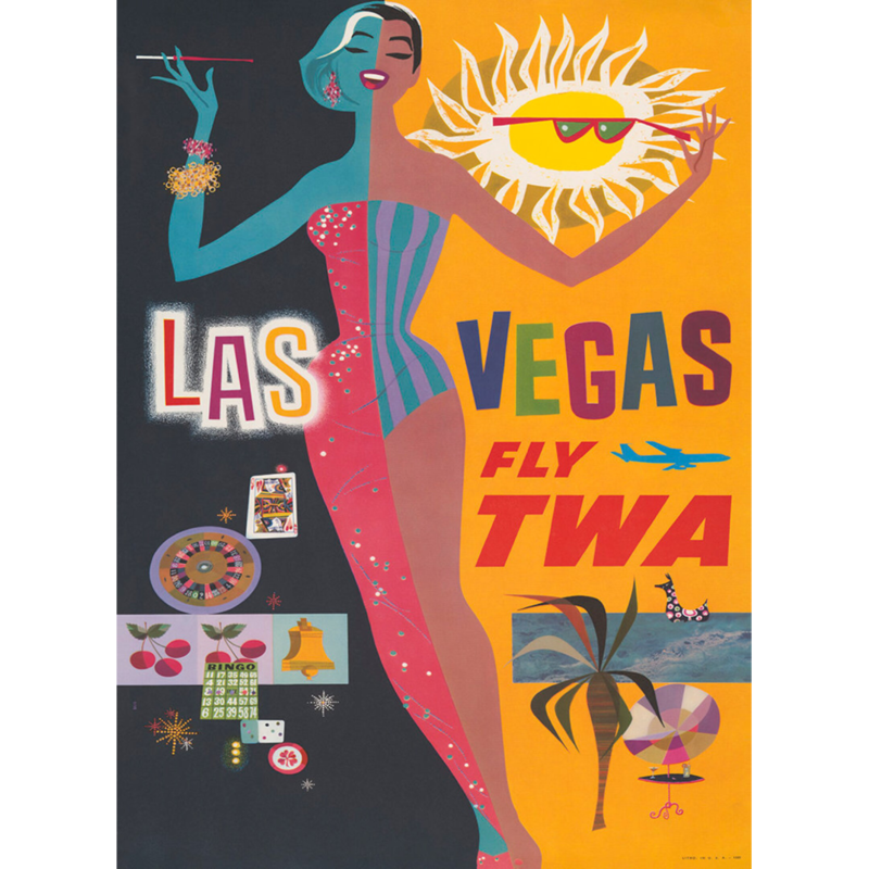 Las Vegas - TWA - Vintage Travel Poster Prints